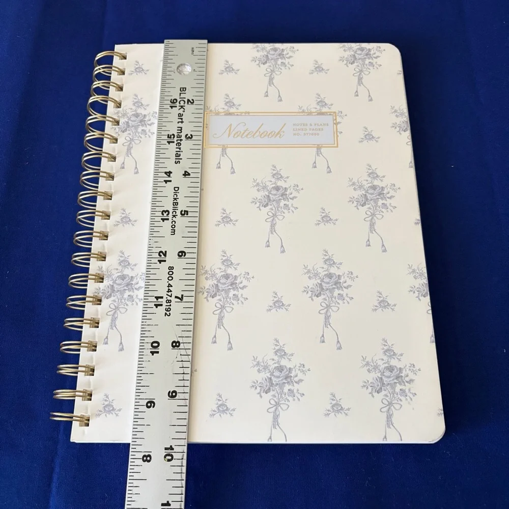 Charming Blue Floral Spiral Notebook